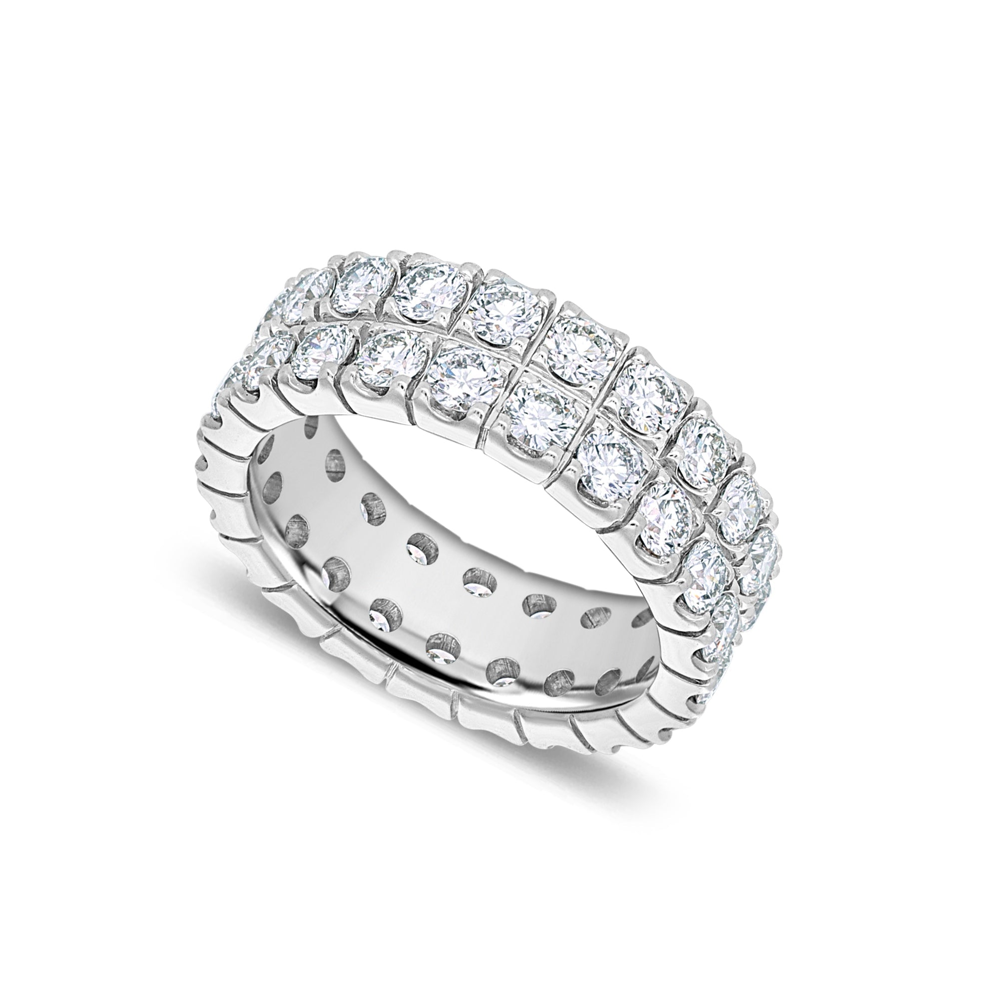 Jordan Eternity Ring (2-Row) (18K WHITE GOLD) - IF & Co. Custom Jewelers
