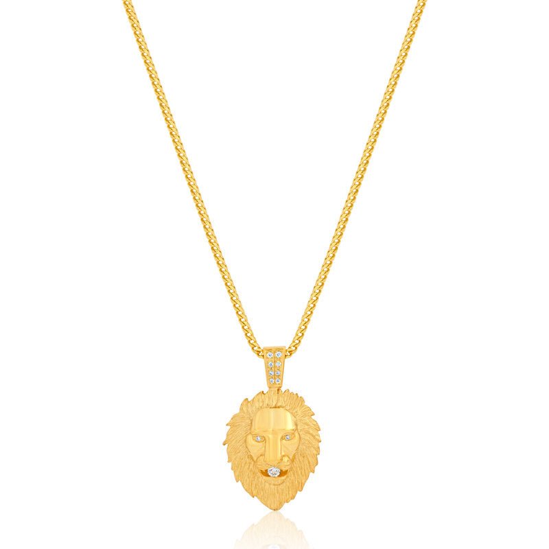 Legacy Piece: Micro Lion Piece (Partially Iced) (10K YELLOW GOLD) - IF & Co. Custom Jewelers