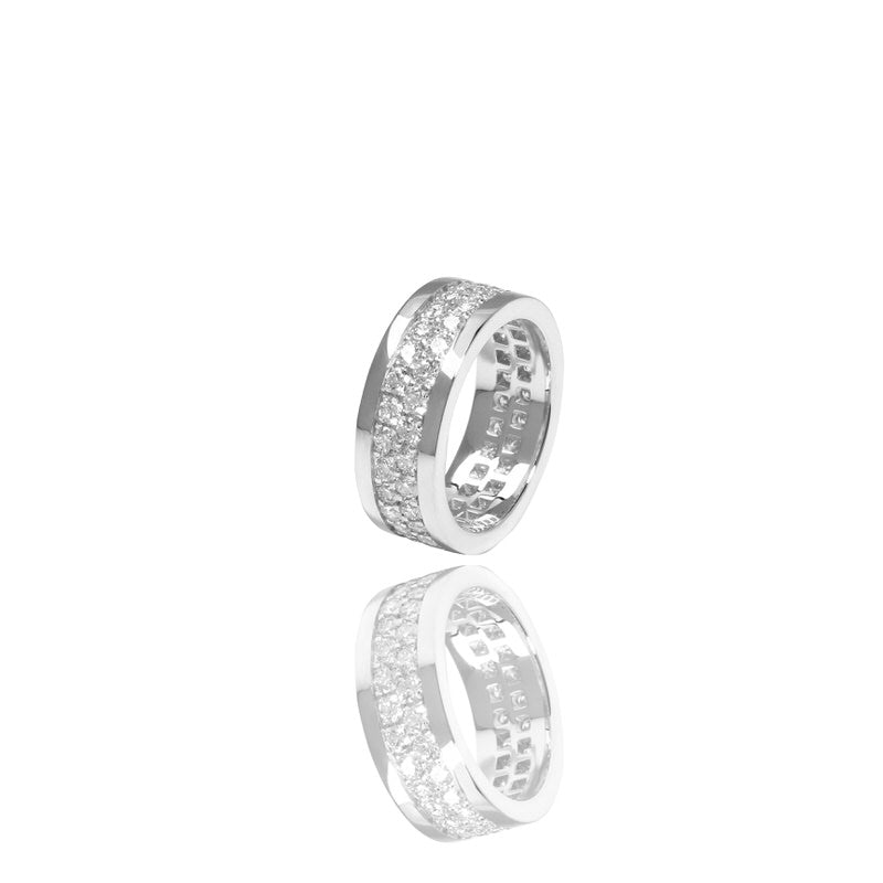 Lenox Eternity Ring (2-Row) (18K WHITE GOLD) - IF & Co. Custom Jewelers