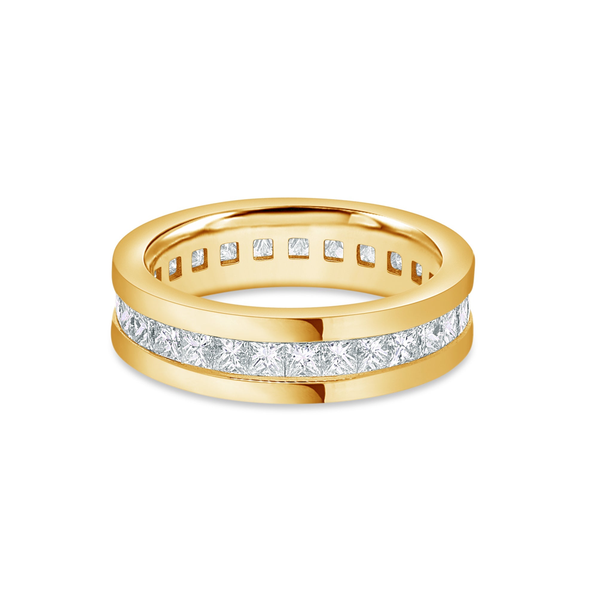 Lenox Eternity Ring (Princess Cut, 1-Row) (18K YELLOW GOLD) - IF & Co. Custom Jewelers
