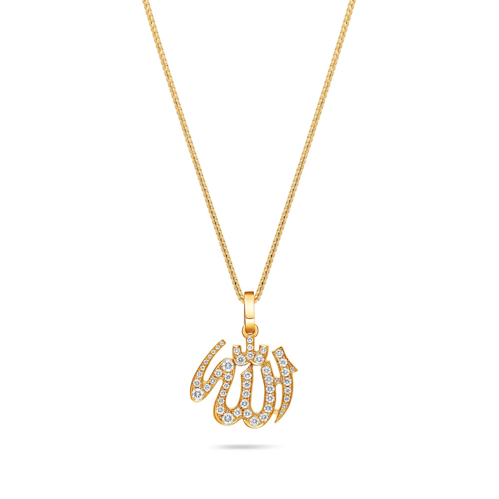 Micro Allah Piece (Fully Iced) (14K YELLOW GOLD) - IF & Co. Custom Jewelers