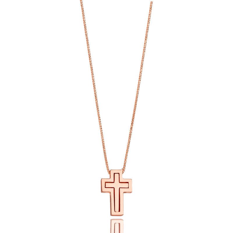 Micro Jiro Cross (14K ROSE GOLD) - IF & Co. Custom Jewelers