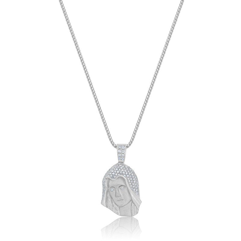 Micro Mary Piece (Fully Iced) (14K WHITE GOLD) - IF & Co. Custom Jewelers