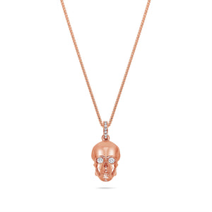 Micro Skull Piece (Partially Iced) (14K ROSE GOLD) - IF & Co. Custom Jewelers