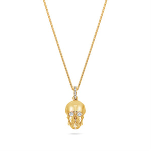 Micro Skull Piece (Partially Iced) (14K YELLOW GOLD) - IF & Co. Custom Jewelers