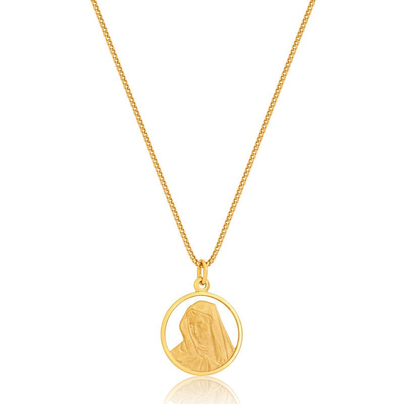 Micro Virgin Mary Medallion (14K YELLOW GOLD) - IF & Co. Custom Jewelers