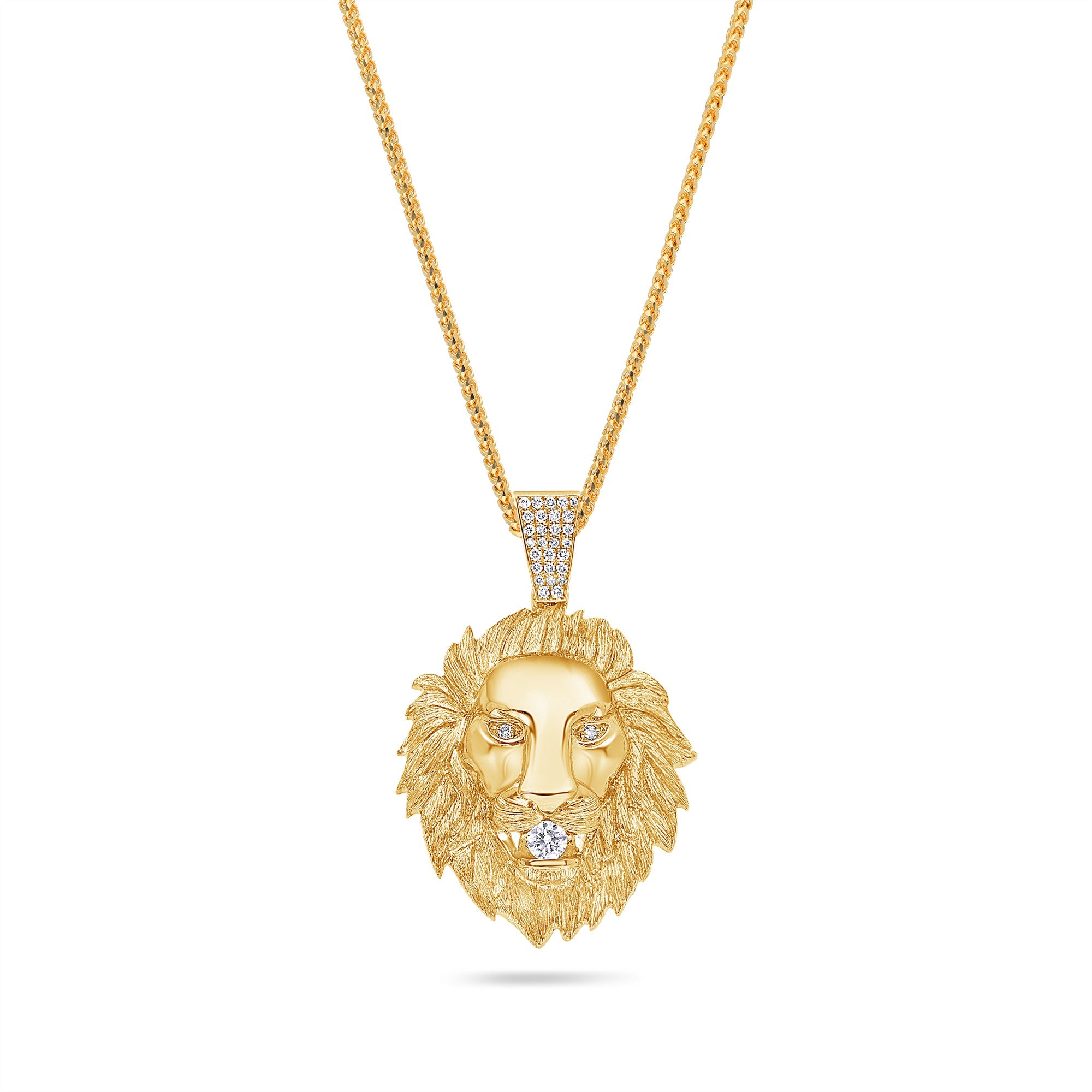 Milli Lion Piece (Partially Iced) (14K YELLOW GOLD) - IF & Co. Custom Jewelers