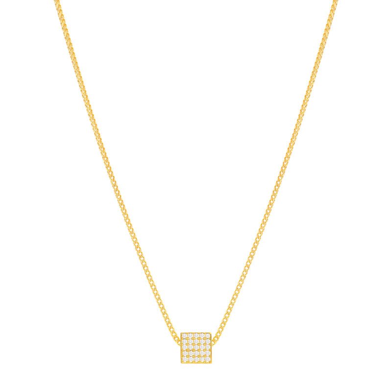 Mini Block Necklace (7mm) (18K YELLOW GOLD) - IF & Co. Custom Jewelers