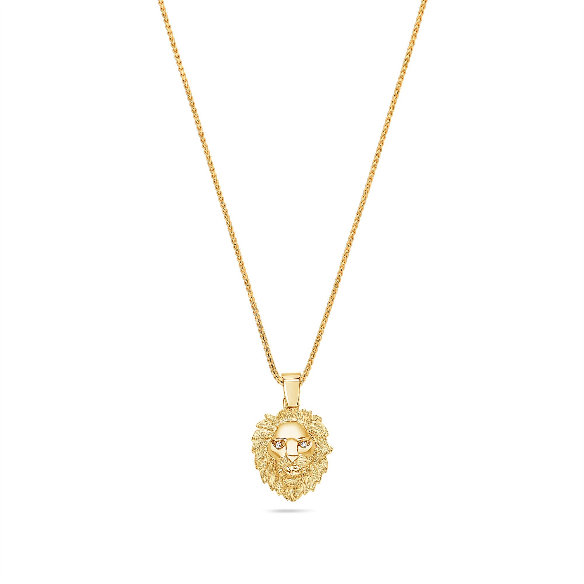 Nano Lion Piece (Diamond Eyes) (14K YELLOW GOLD) - IF & Co. Custom Jewelers