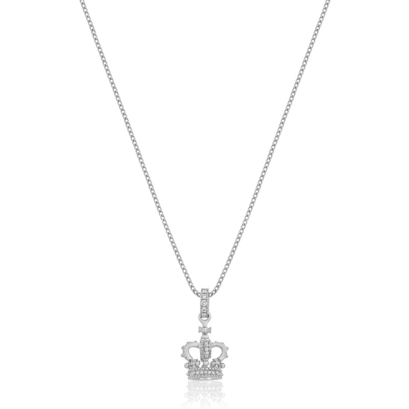 Nano Royal King's Crown Piece (Fully Iced) (14K WHITE GOLD) - IF & Co. Custom Jewelers