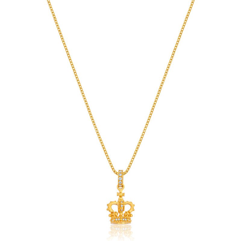 Nano Royal King's Crown Piece (Fully Iced) (14K YELLOW GOLD) - IF & Co. Custom Jewelers