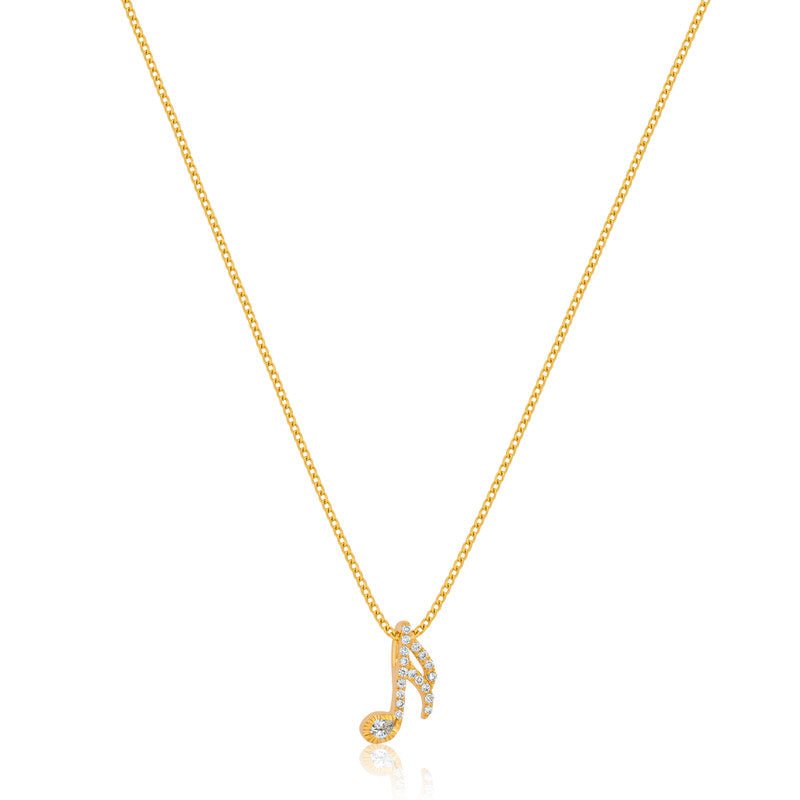 Nano Semi-Quaver Note Piece (Fully Iced) (14K YELLOW GOLD) - IF & Co. Custom Jewelers