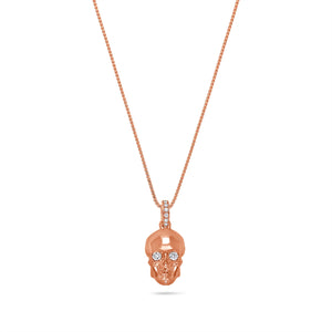 Nano Skull Piece (Partially iced) (14K ROSE GOLD) - IF & Co. Custom Jewelers