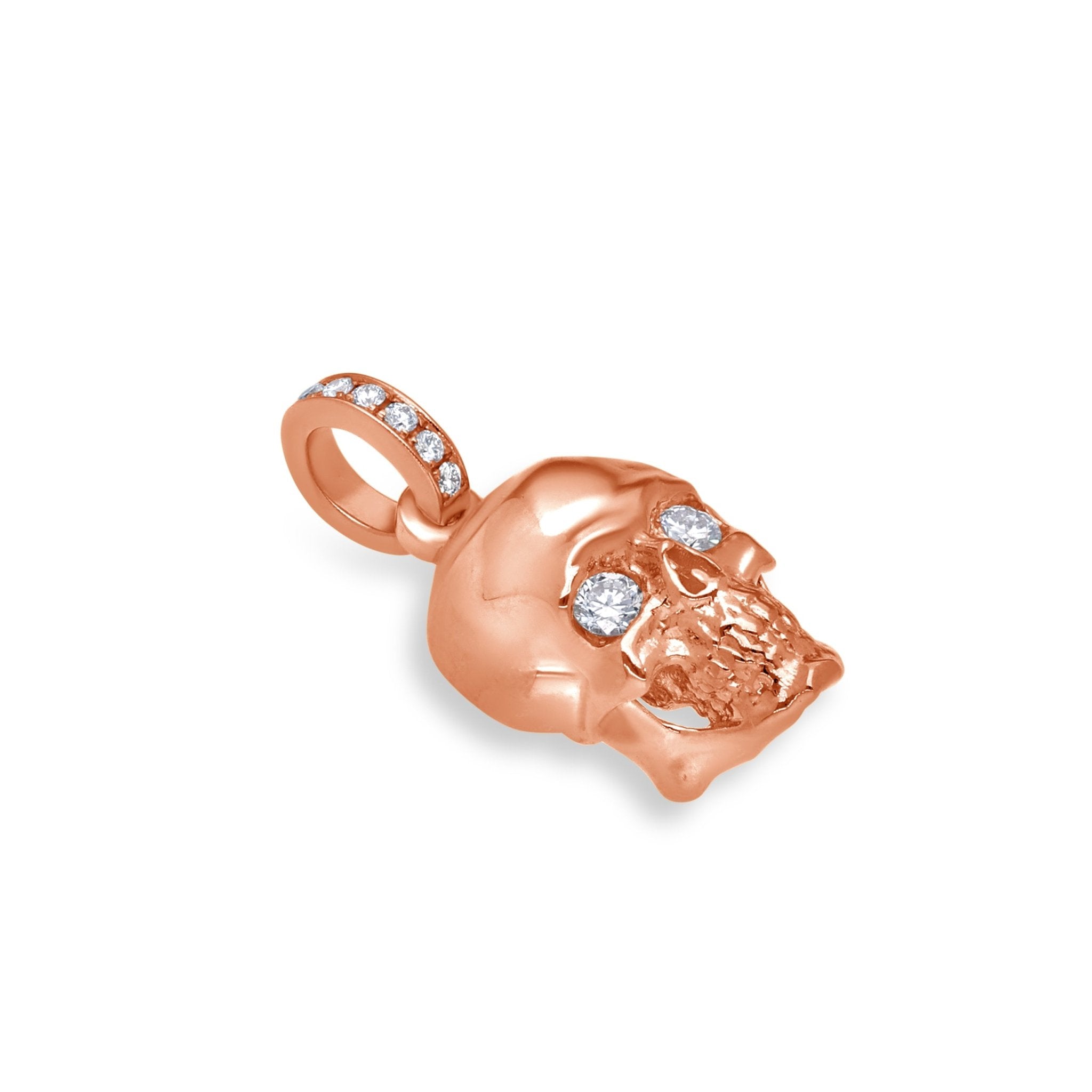 Nano Skull Piece (Partially iced) (14K ROSE GOLD) - IF & Co. Custom Jewelers