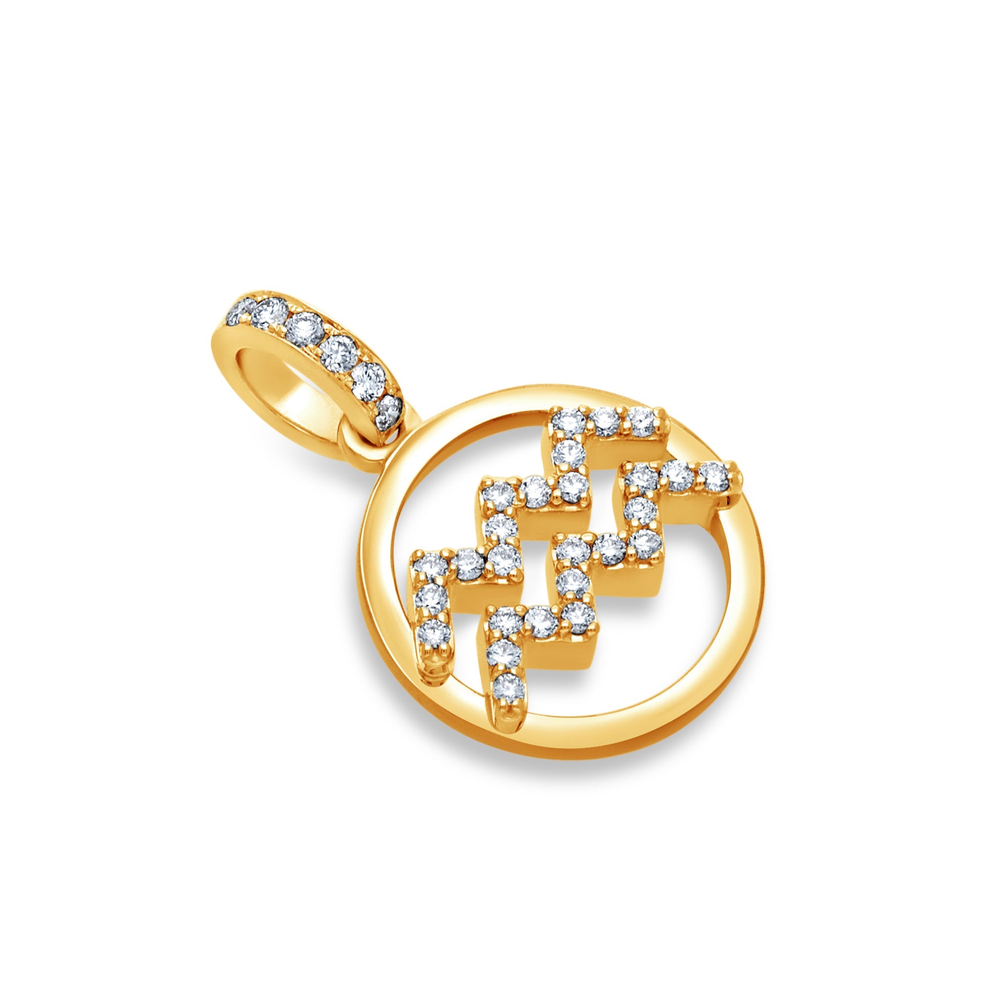 Nano Zodiac Necklace: Aquarius (14K ROSE GOLD) - IF & Co. Custom Jewelers