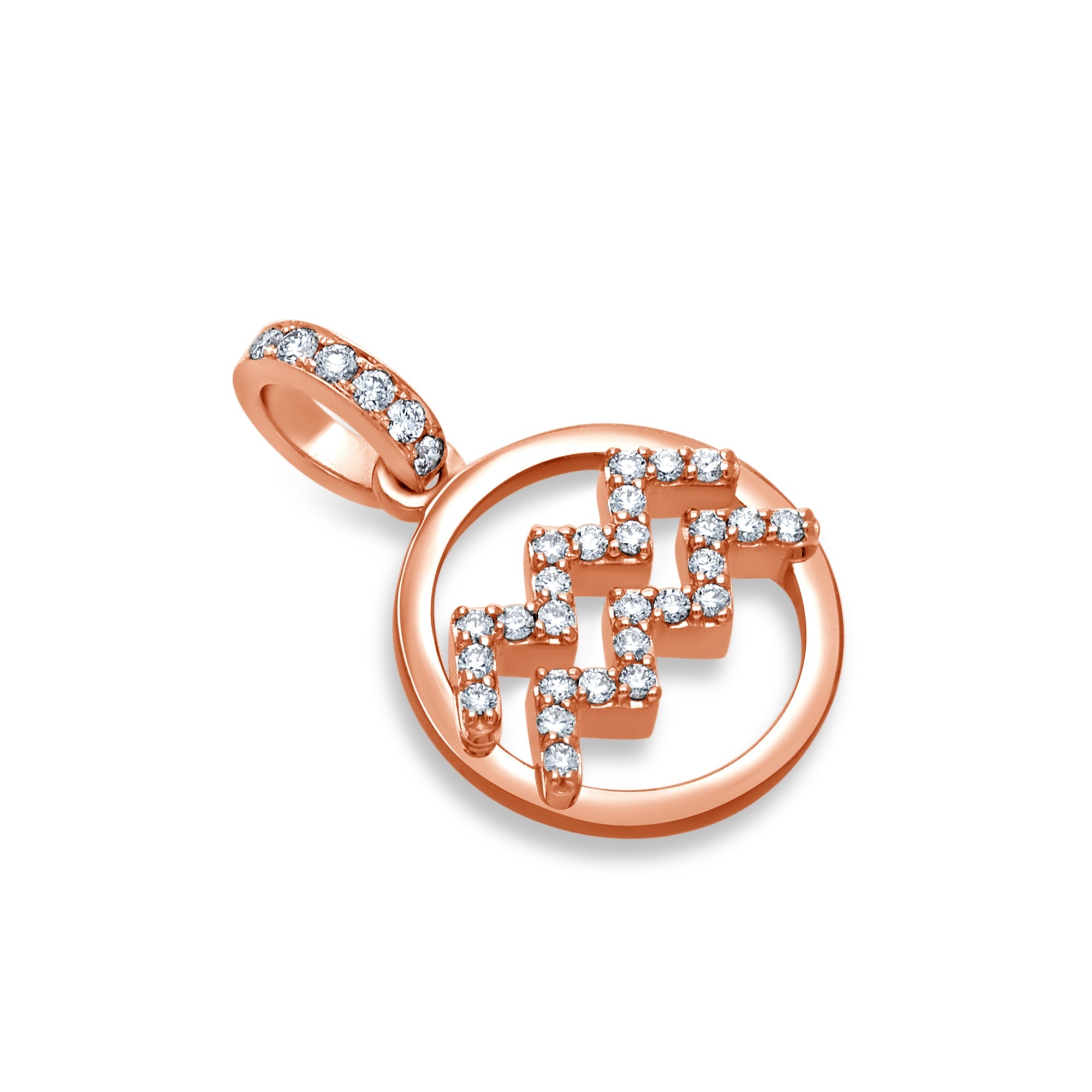 Nano Zodiac Necklace: Aquarius (14K ROSE GOLD) - IF & Co. Custom Jewelers