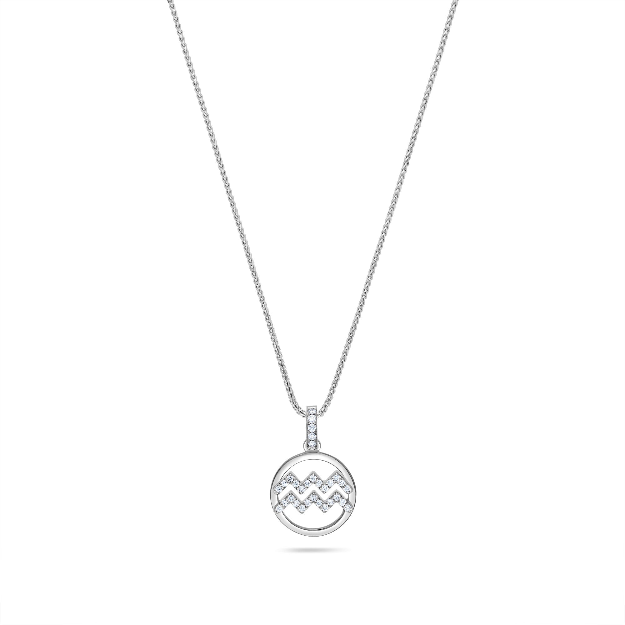 Nano Zodiac Necklace: Aquarius (14K WHITE GOLD) - IF & Co. Custom Jewelers