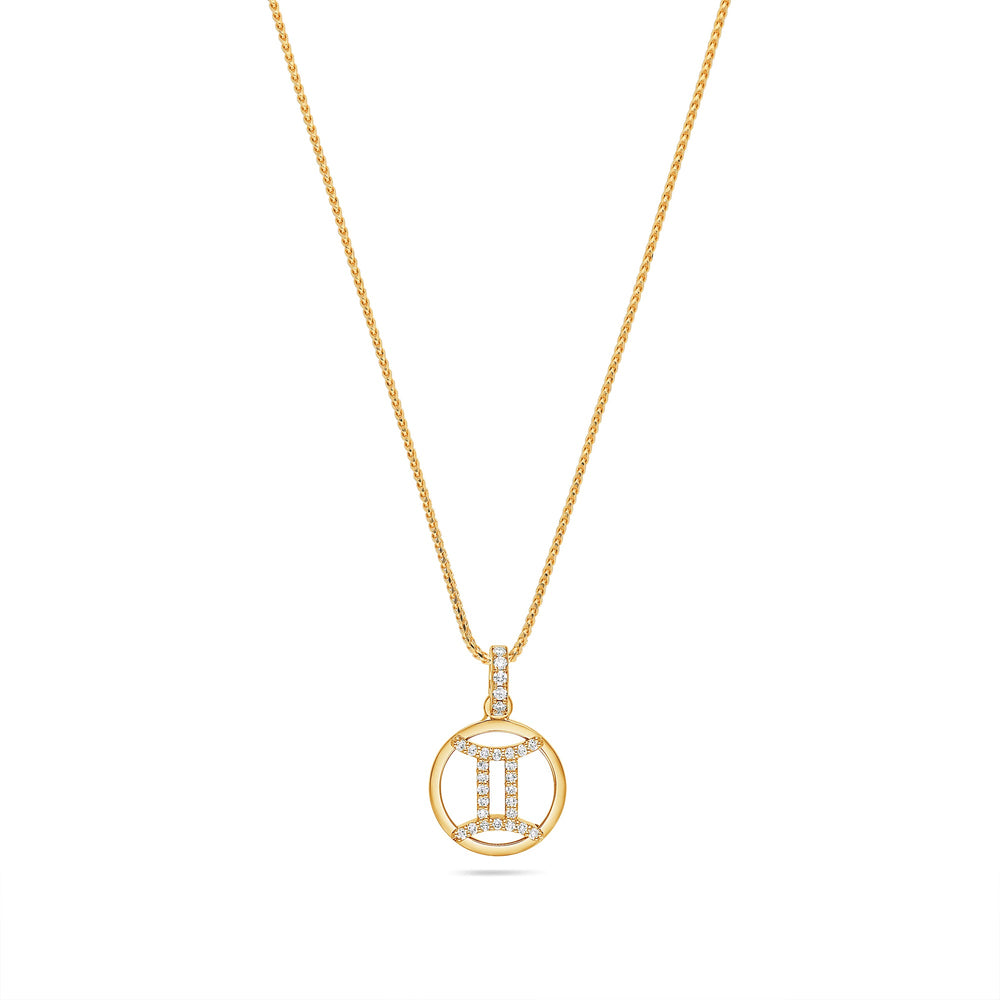 Nano Zodiac Necklace: Gemini (14K YELLOW GOLD) - IF & Co. Custom Jewelers
