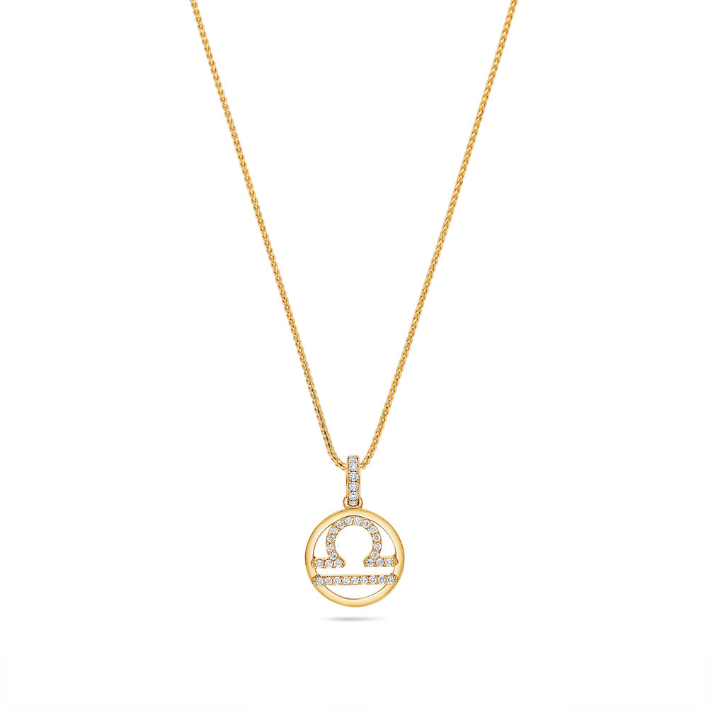 Nano Zodiac Necklace: Libra (14K YELLOW GOLD) - IF & Co. Custom Jewelers