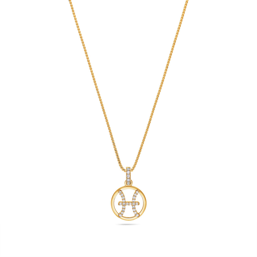 Nano Zodiac Necklace: Pisces (14K YELLOW GOLD) - IF & Co. Custom Jewelers