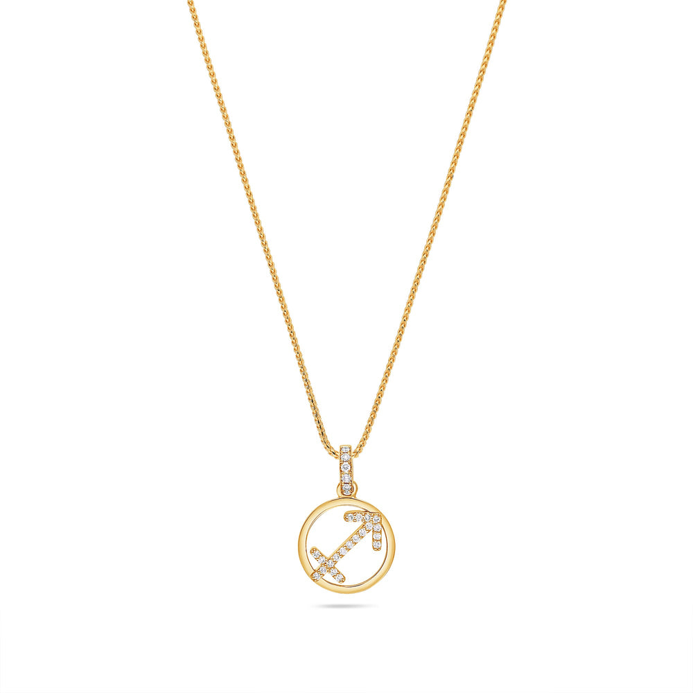 Nano Zodiac Necklace: Sagittarius (14K YELLOW GOLD) - IF & Co. Custom Jewelers