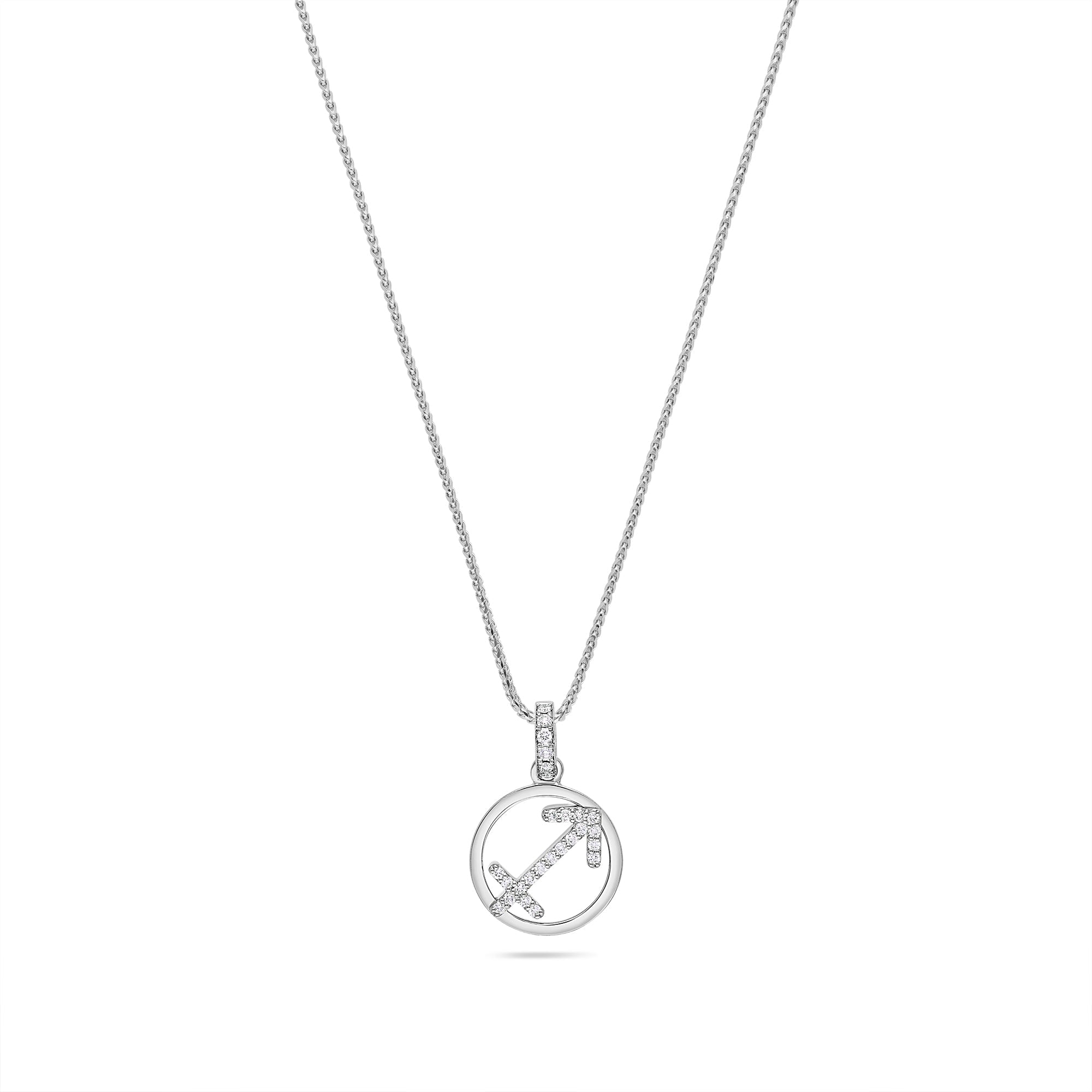 Nano Zodiac Necklace: Sagittarius (14K WHITE GOLD) - IF & Co. Custom Jewelers