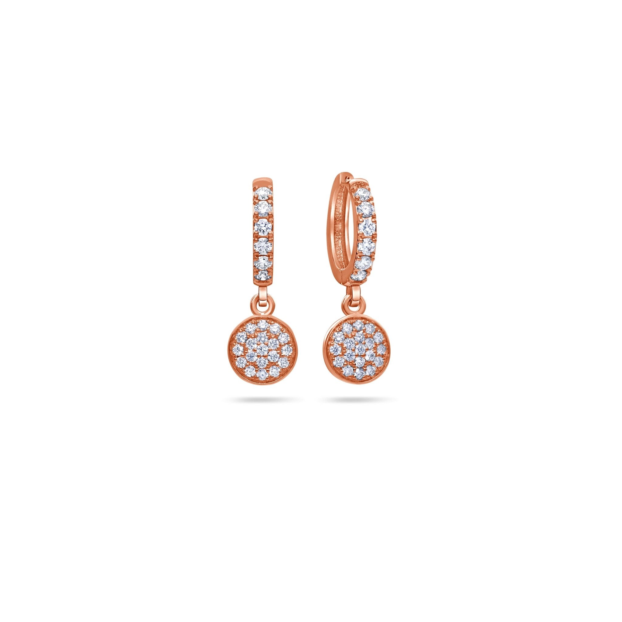 Pico Hanging Cluster Hoop Earrings (18K ROSE GOLD) - IF & Co. Custom Jewelers