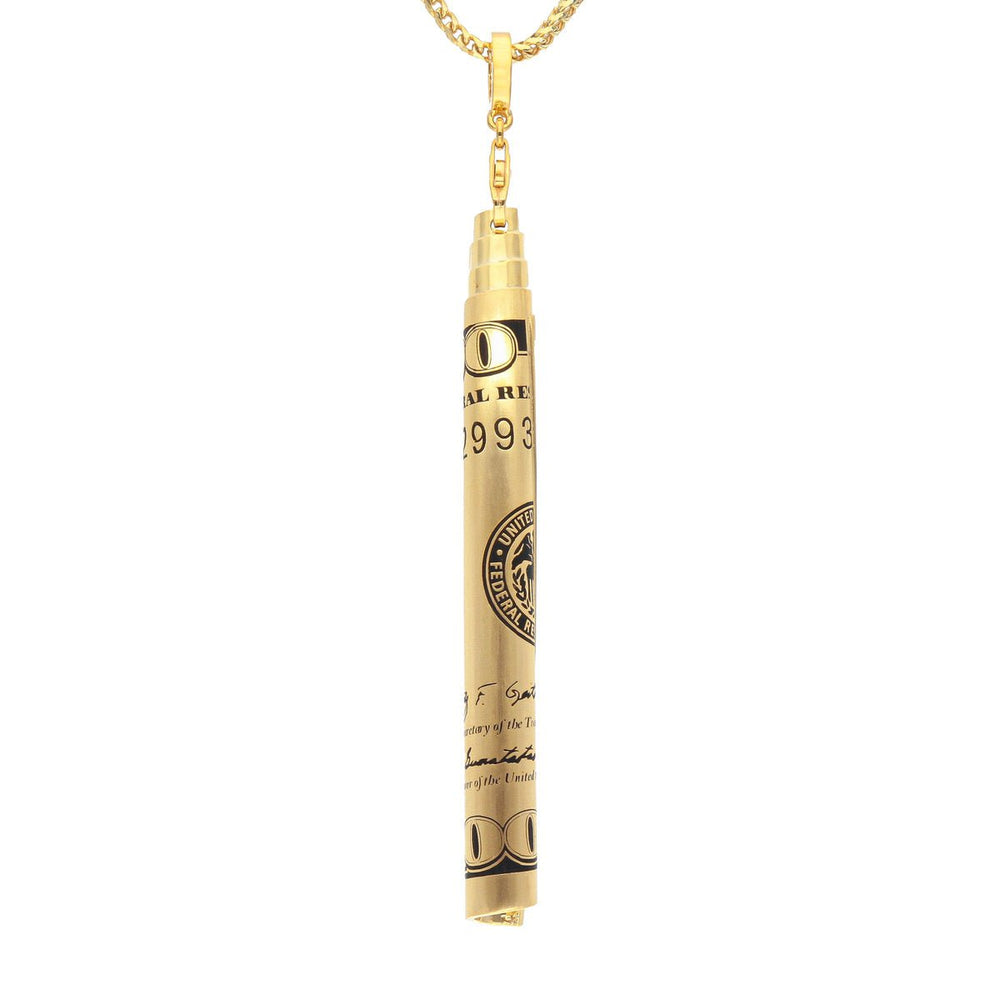 Rolled Up 100 Dollar Bill (14K YELLOW GOLD) - IF & Co. Custom Jewelers