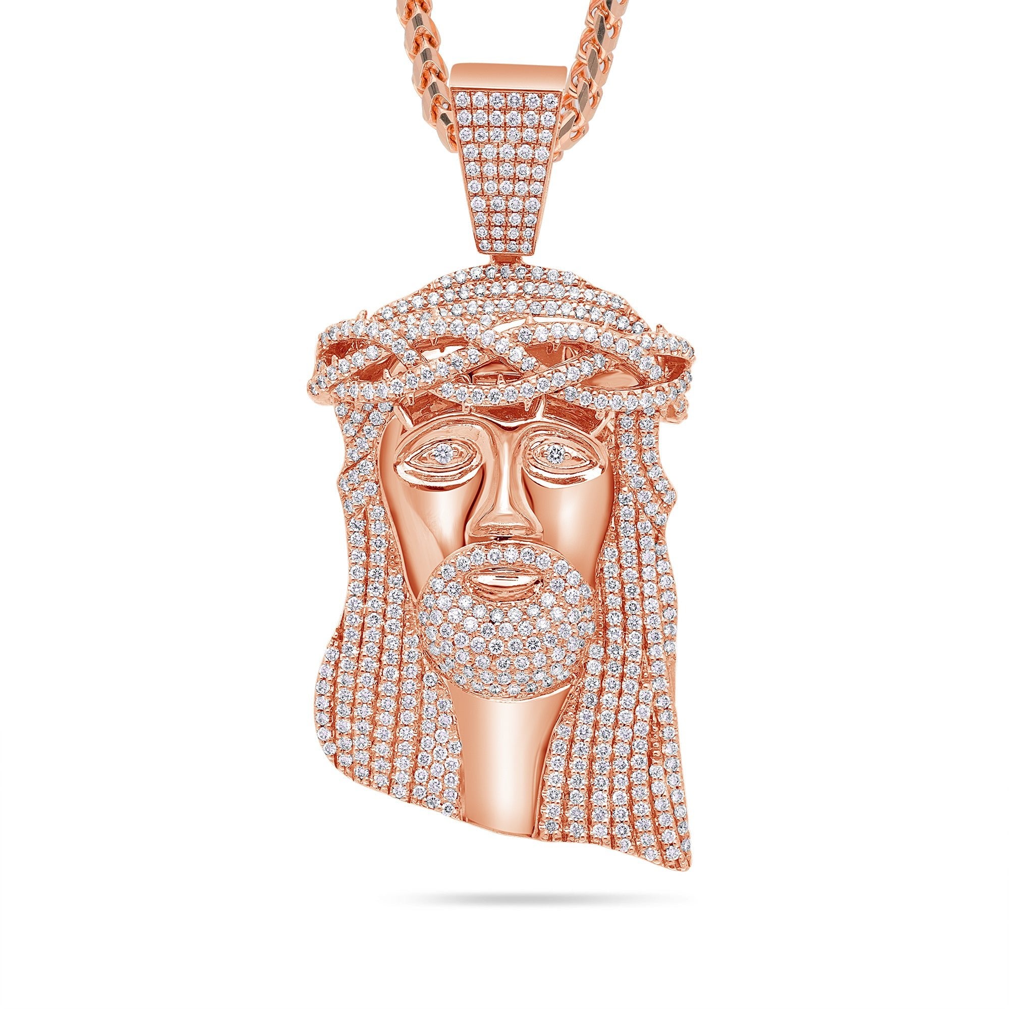 Standard Jesus Piece (Fully Iced) (14K ROSE GOLD) - IF & Co. Custom Jewelers