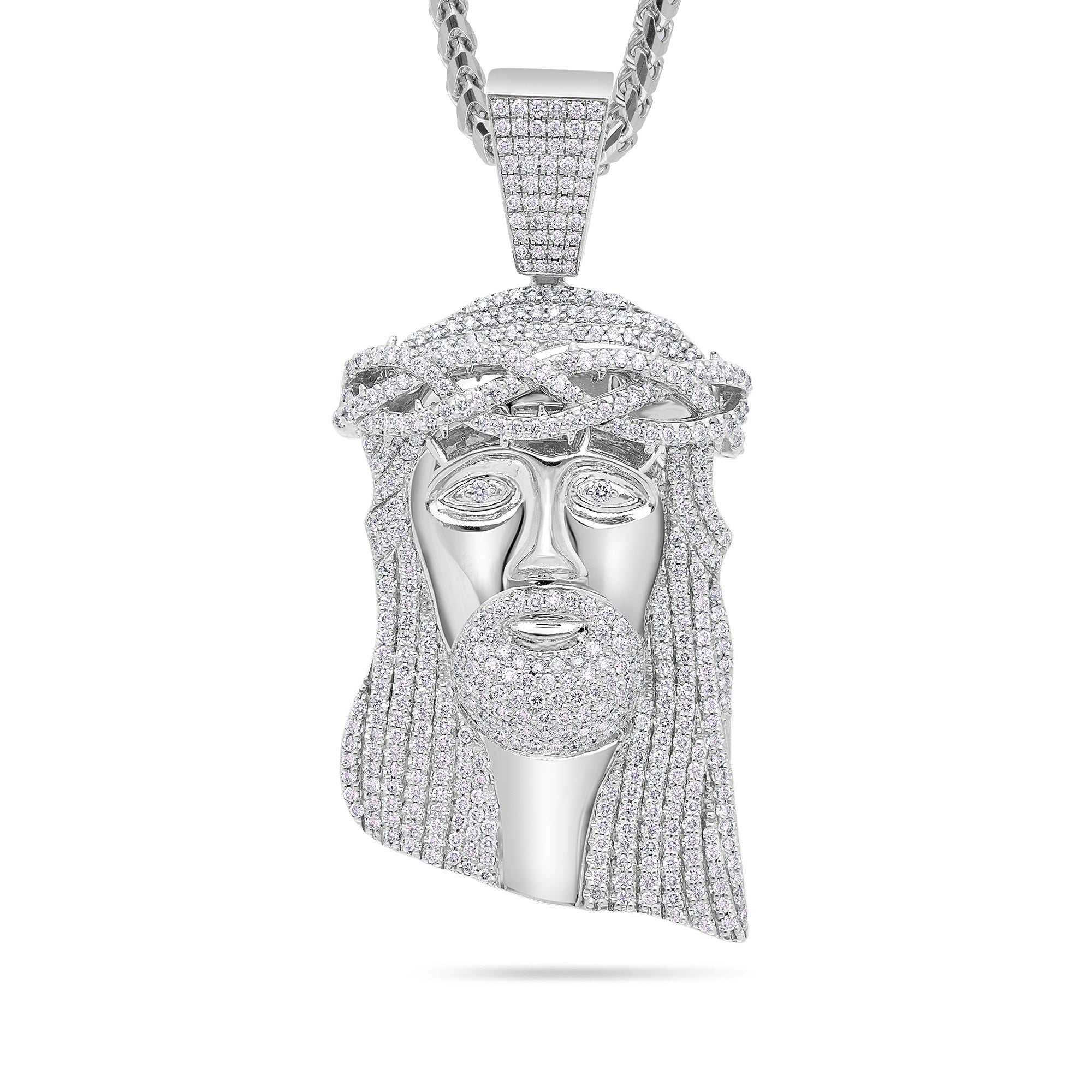 Standard Jesus Piece (Fully Iced) (14K WHITE GOLD) - IF & Co. Custom Jewelers