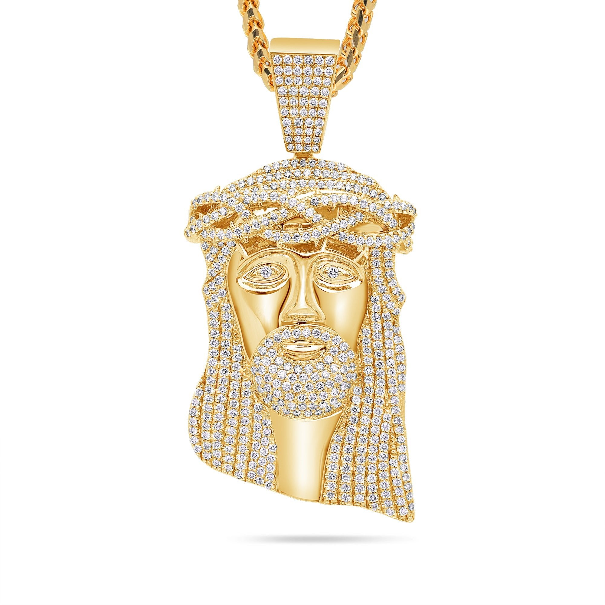 Standard Jesus Piece (Fully Iced) (14K YELLOW GOLD) - IF & Co. Custom Jewelers