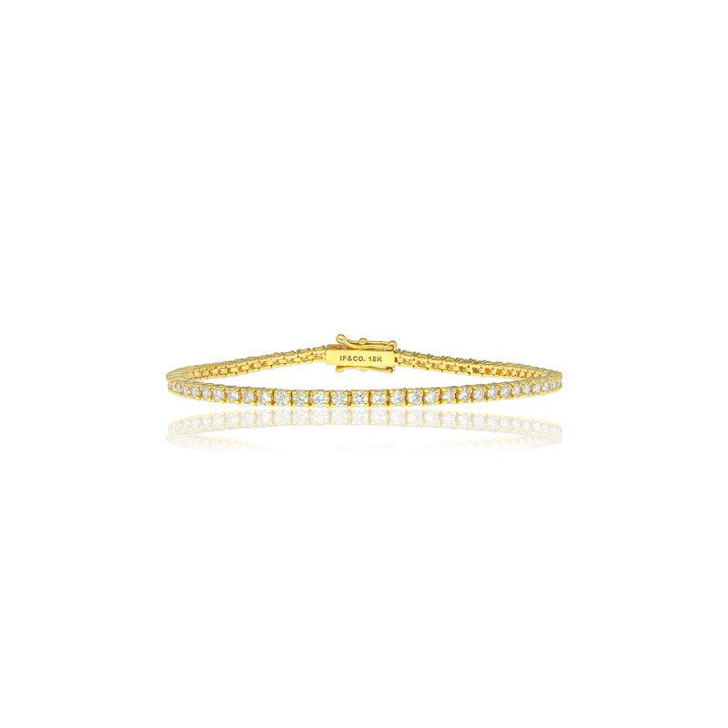 Vincent Diamond Tennis Bracelet (3-Point) (18K YELLOW GOLD) - IF & Co. Custom Jewelers