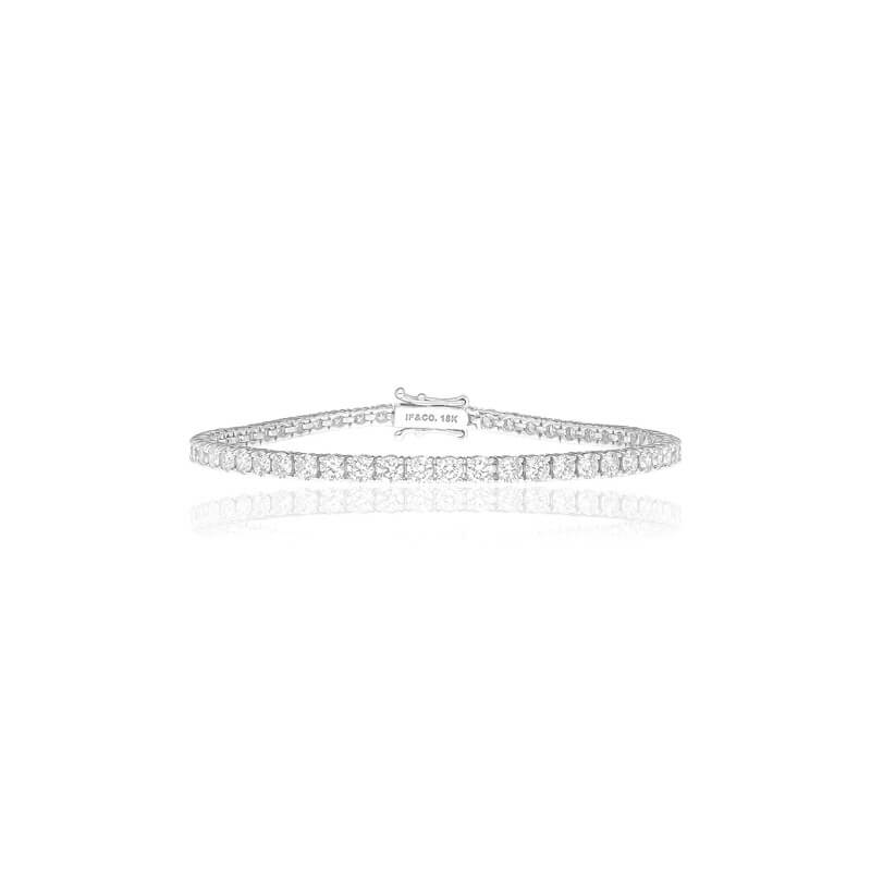 Vincent Diamond Tennis Bracelet (8-Point) (18K WHITE GOLD) - IF & Co. Custom Jewelers