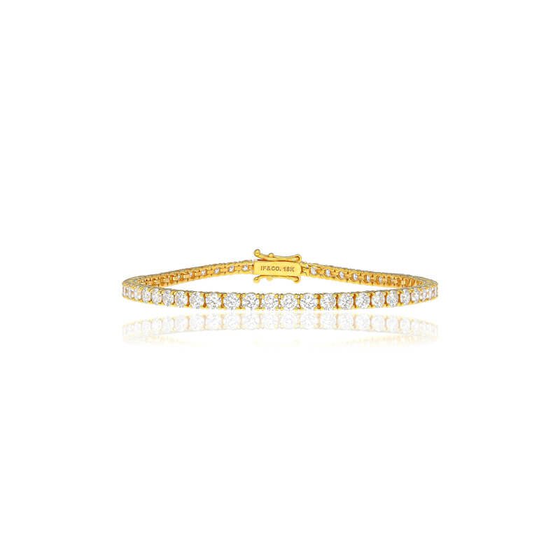 Vincent Diamond Tennis Bracelet (8-Point) (18K YELLOW GOLD) - IF & Co. Custom Jewelers