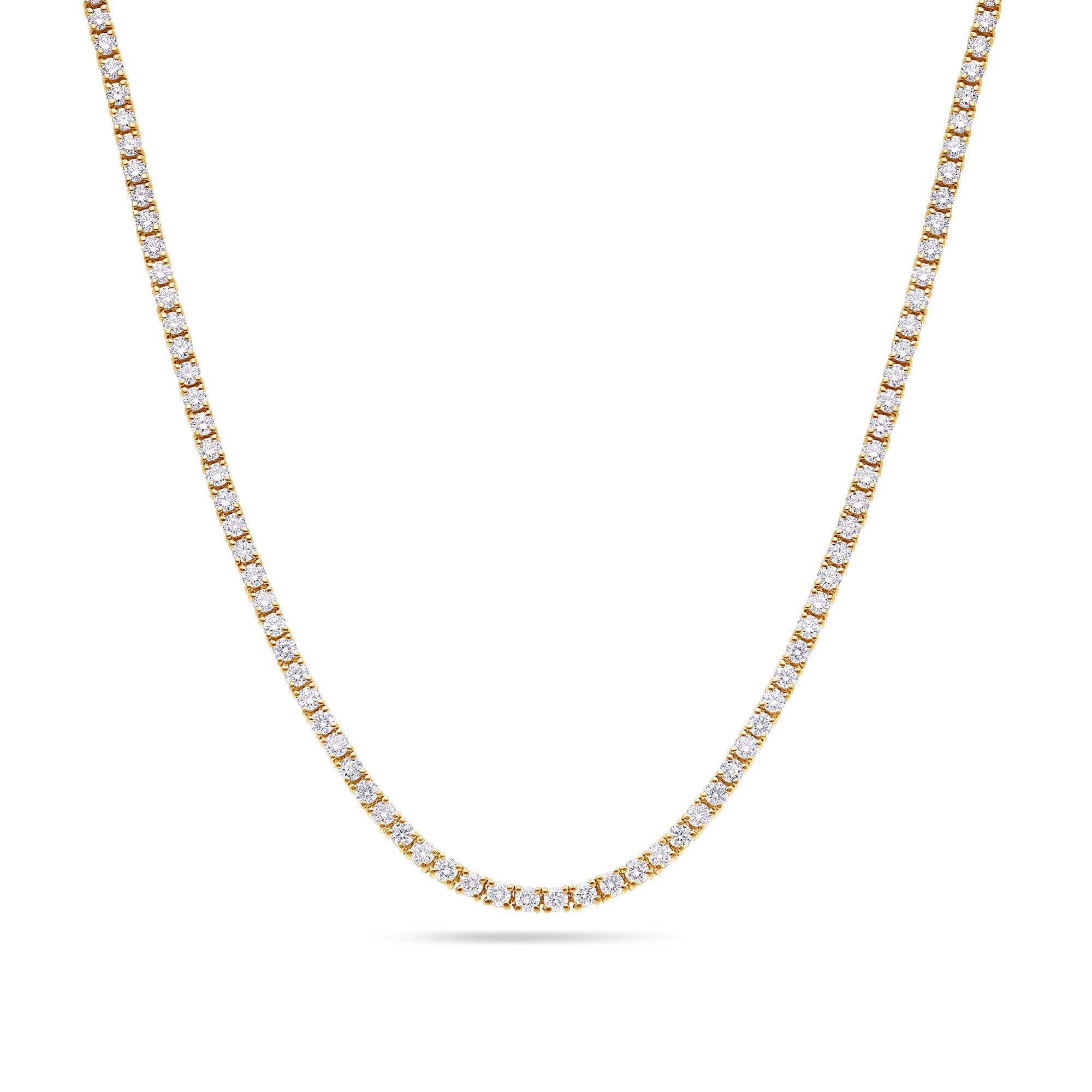Vincent Diamond Tennis Necklace (3-Point) (18K YELLOW GOLD) - IF & Co. Custom Jewelers
