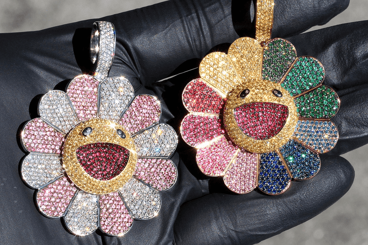 LONGCHAMP フラワー ネックレスバンドー Gold Murakami Flower Pendant | Fidget Spinner Piece