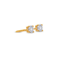 Solitaire Diamond Stud Earrings - 4 Prongs (GIA, 0.50 Carat Total, Round)