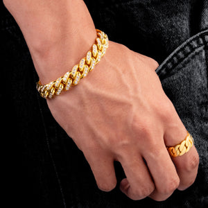 Diamond Cuban Link Bracelet (11mm, Diamond Clasp, Oversized)