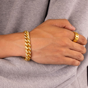 Diamond Cuban Link Bracelet (11mm, Diamond Clasp)