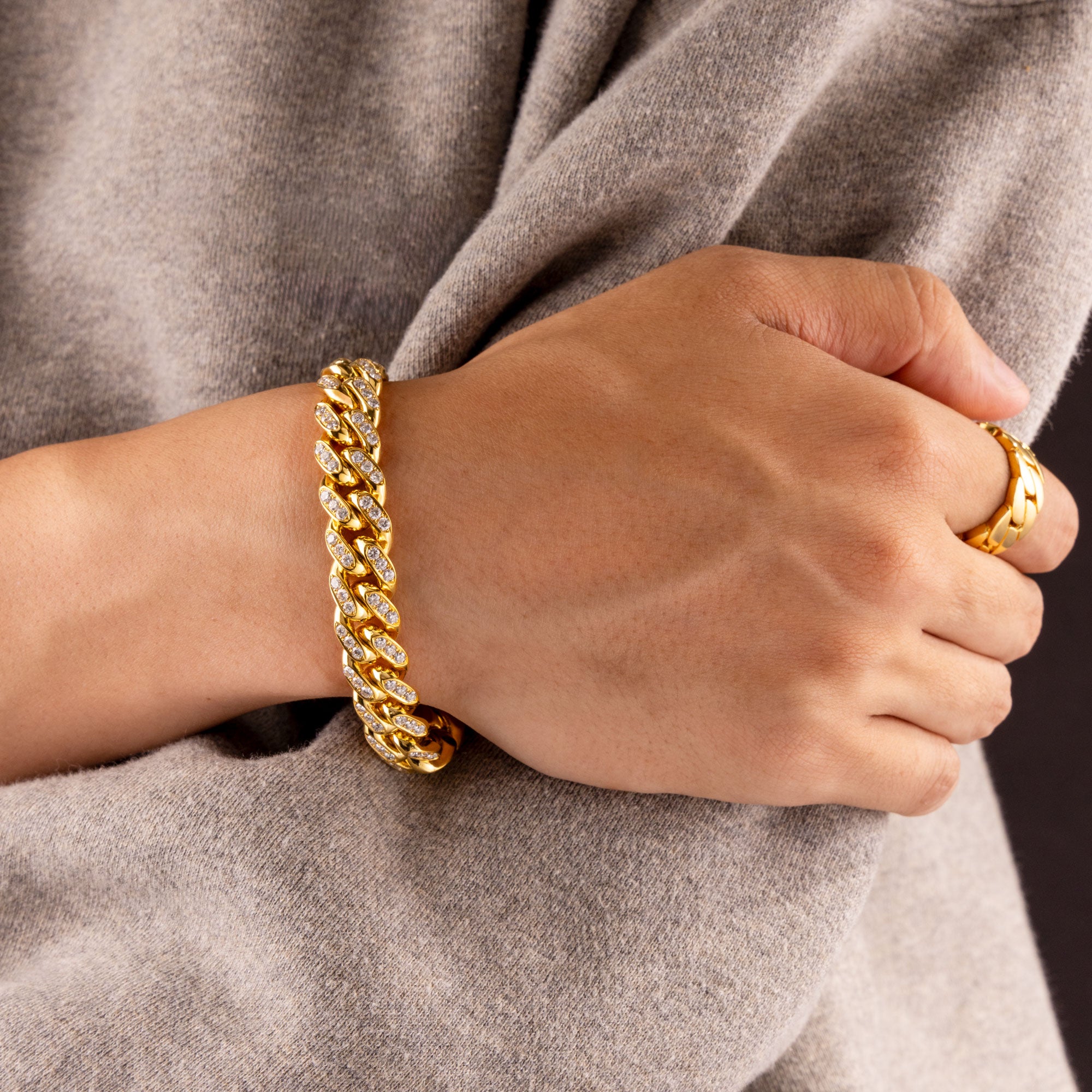 Diamond Cuban Link Bracelet (11mm, Diamond Clasp, Oversized)