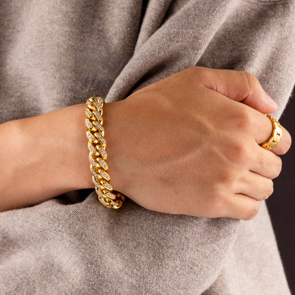 Diamond Cuban Link Bracelet (11mm, Diamond Clasp, Oversized)