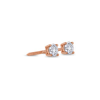 Solitaire Diamond Stud Earrings - 4 Prongs (GIA, 0.50 Carat Total, Round)