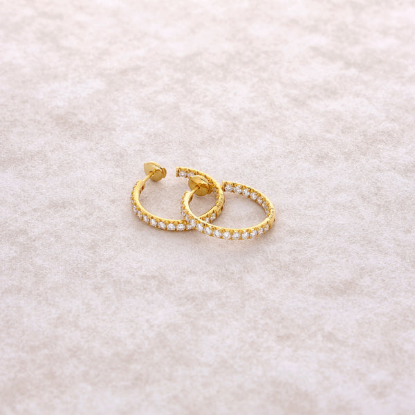 Ciera Diamond Hoop Earrings (30mm)