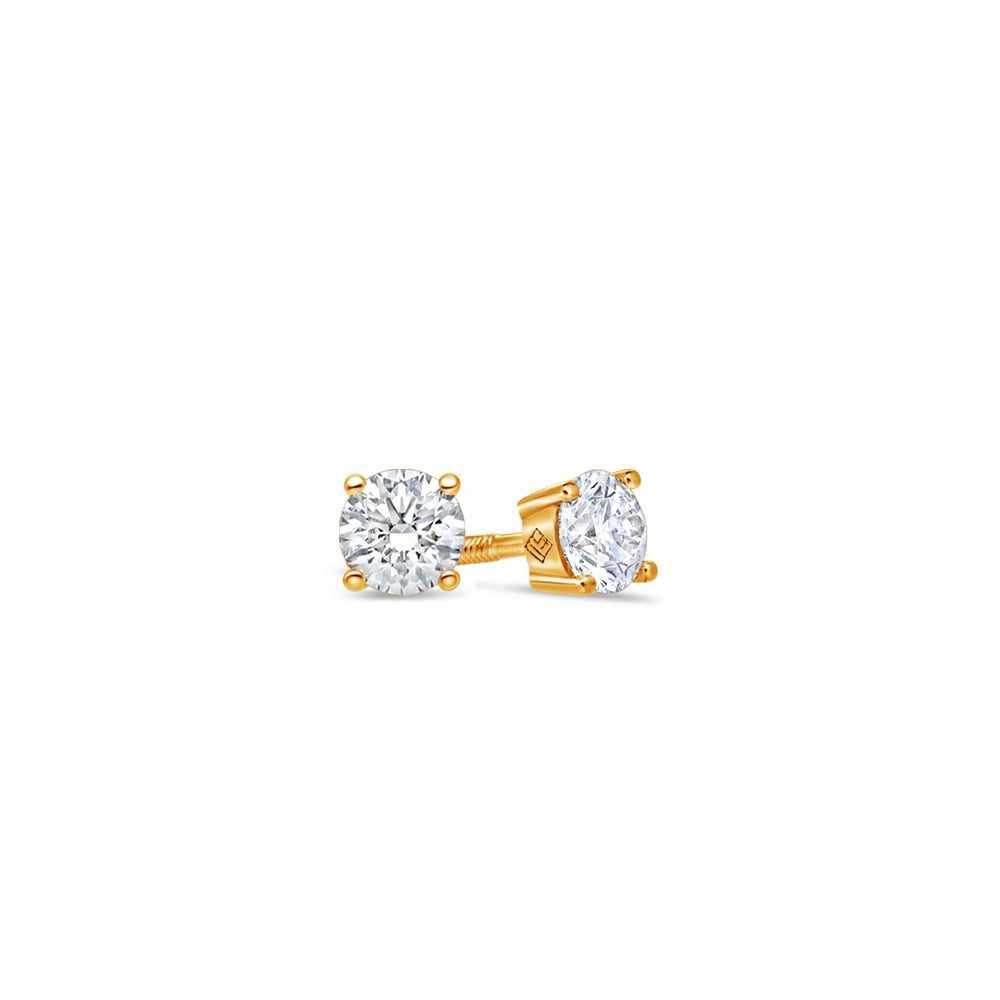 Solitaire Diamond Stud Earrings (GIA, 0.50 Carat Total, Round)