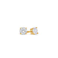 Solitaire Diamond Stud Earrings - 4 Prongs (GIA, 0.50 Carat Total, Round)
