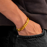 Gold Cuban Link Bracelet (9mm)