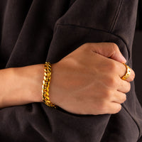 Gold Cuban Link Bracelet (9mm)