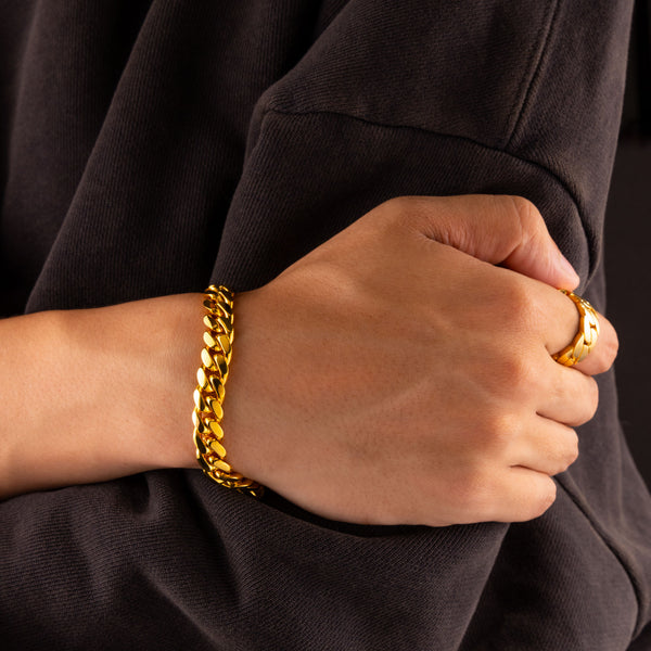 Gold Cuban Link Bracelet (9mm)