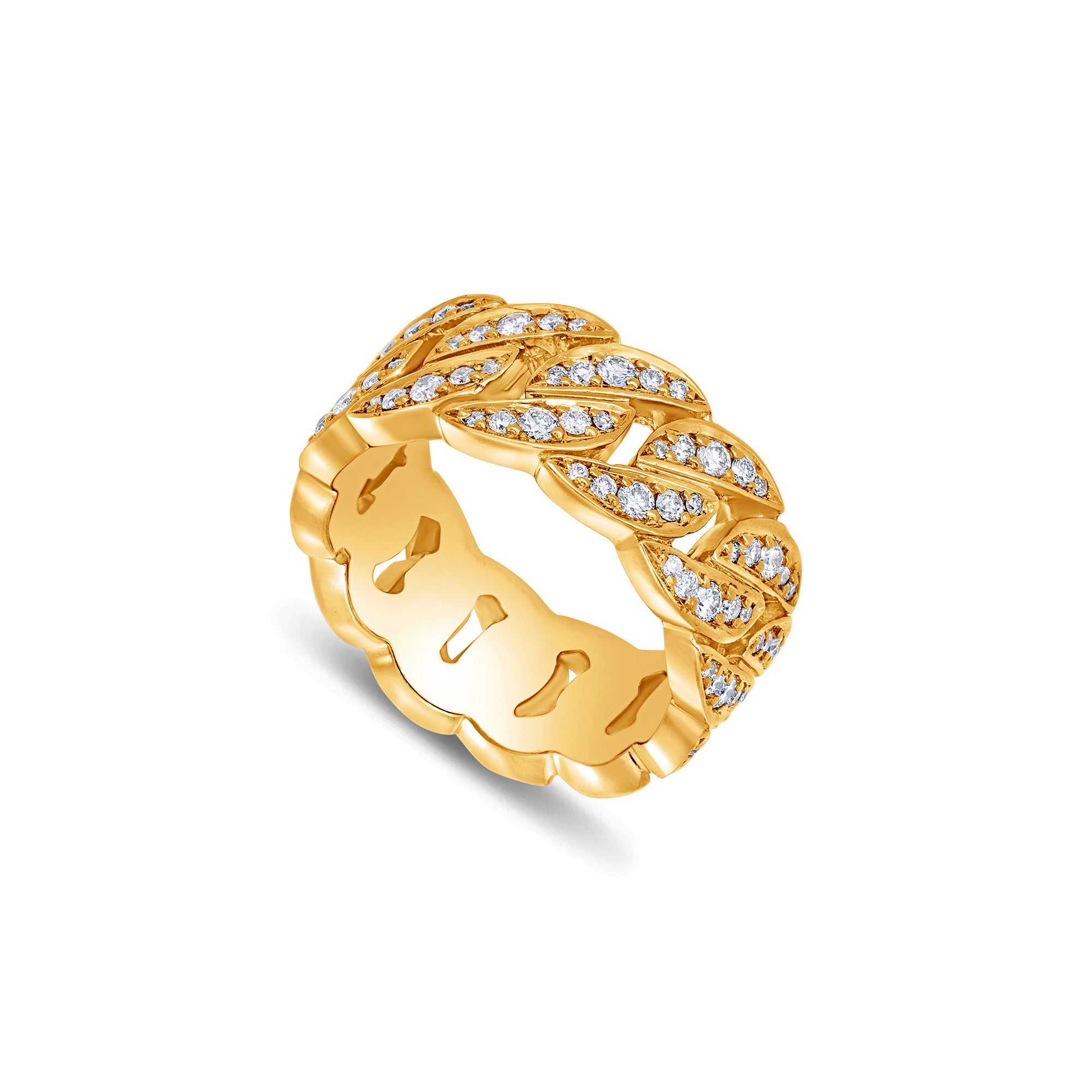 Cuban Link Eternity Ring (9mm, Fully Iced)
