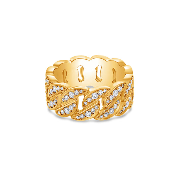 Cuban Link Eternity Ring (9mm, Fully Iced)